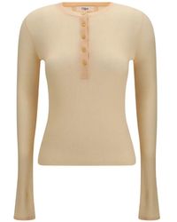 Chloé - Ribbed-Knit Long-Sleeve Top - Lyst