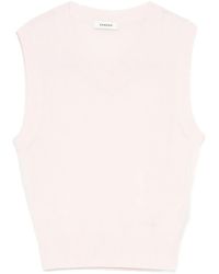 Sandro - Top Smanicato Con Scollo A V - Lyst