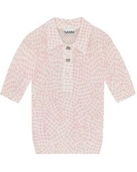 Ganni - Patterned-Jacquard Top - Lyst
