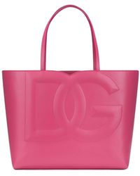 Dolce & Gabbana - Logo Medium Leather Shopping Bag - Lyst