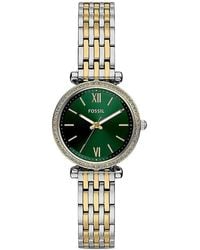 Fossil - Mini Carlie Crystal-Embellished 28Mm Watch - Lyst