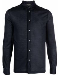 Dell'Oglio - Pointed-collar Merino Wool Shirt - Lyst