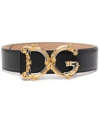 Dolce & Gabbana - Calfskin Belt With Logo - Lyst