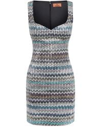 Missoni - Lamé Gebreide Mini-Jurk - Lyst