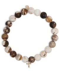 Sydney Evan - Bracciale Di Perline Cross Charm - Lyst