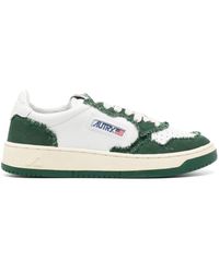 Autry - Medalist Frayed-trim Leather Sneakers - Lyst