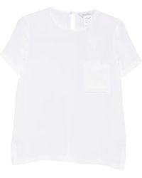 Max Mara - Pagano Embroidered-Logo Chest-Pocket T-Shirt - Lyst