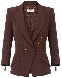 Elisabetta Franchi - Jack Met Dubbele Rij Knopen En Gouden Knopen - Lyst