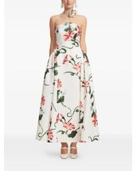 LEO LIN - Floral-Print Strapless Midi Dress - Lyst