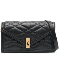 Polo Ralph Lauren - Matelassé-detail Leather Shoulder Bag - Lyst