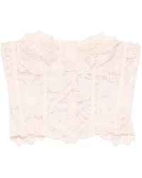 Ermanno Scervino - Floral-Lace Strapless Top - Lyst