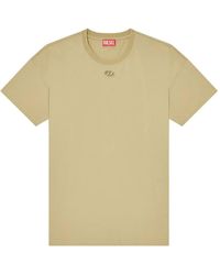 DIESEL - Relaxed Cotton T-Shirt With Oval D Embroidery - Lyst
