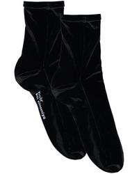 Noir Kei Ninomiya - Logo-Print Velour Socks - Lyst