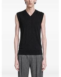Lardini - V-Neck Knitted Wool Vest - Lyst