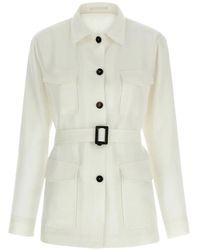 Tagliatore - J-Lauren Belted Linen Jacket - Lyst