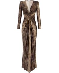 Elisabetta Franchi - Maxi-Jurk Met Gedraaide Voorkant - Lyst