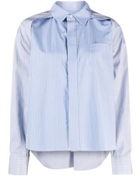 Sacai - Striped Panelled Cotton Shirt - Lyst