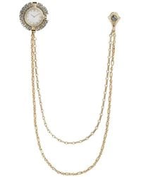 Dolce & Gabbana - Watch Brooch With Rhinestones - Lyst
