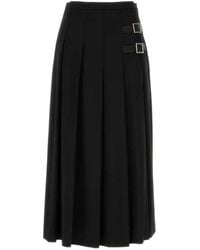 LE SULLY STUDIO - Buckle-Detail Pleated Midi Skirt - Lyst