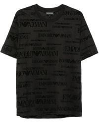 Emporio Armani - All-Over Logo-Print T-Shirt - Lyst