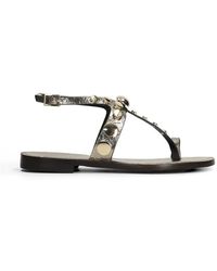 DONNARì - Stud-Embellished Metallic-Effect Sandals - Lyst