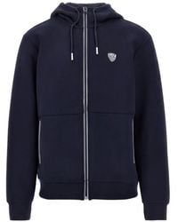 EA7 - Logo-Patch Zip-Up Hoodie - Lyst