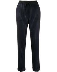 P.A.R.O.S.H. - Pinstripe Cuffed Trousers - Lyst