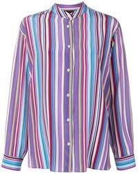 Aspesi Camisa a rayas con cuello henley - Multicolor