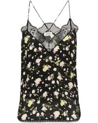 Zadig & Voltaire - Floral-Print Crepe Top - Lyst