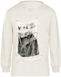 Maison Margiela - Invitation Distressed Cotton Sweatshirt - Lyst