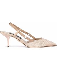 Dolce & Gabbana - Slingback-Pumps Aus Satin - Lyst
