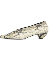 Bimba Y Lola - Snake-Print Leather Low-Heel Court Shoes - Lyst