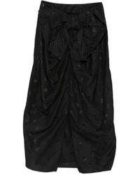 Cecilie Bahnsen - Umina Bow-Detail Floral-Jacquard Midi Skirt - Lyst