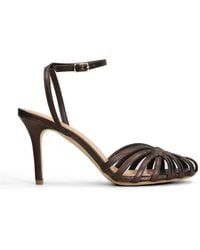 The Seller - Metallic-Effect Cage Sandals - Lyst