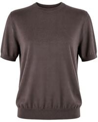 Altea - Ribbed-Trim T-Shirt - Lyst