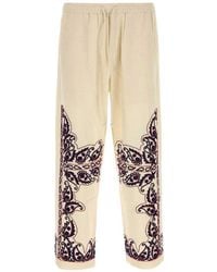 BAZISZT - Memento Paisley-Embroidered Silk Trousers - Lyst