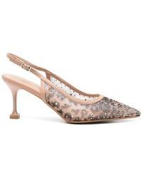 Exe' - Leopard-Print Crystal-Embellished Pumps - Lyst