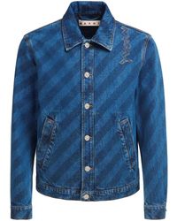 Marni - Diagonal-Stripes Denim Jacket - Lyst