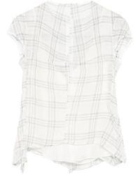 Marc Le Bihan - Check-Pattern Sheer Blouse - Lyst