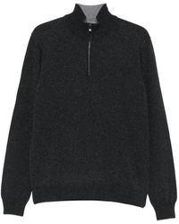 Corneliani - High-Neck Half-Zip Sweater - Lyst