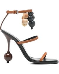 Moschino - Bead-Embellished Leather Sandals - Lyst
