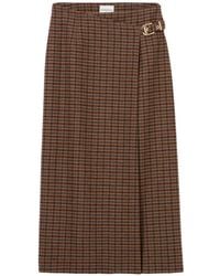 Claudie Pierlot - Straight Check Wool Blend Skirt - Lyst