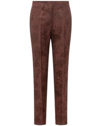 Etro - Floral-Jacquard Tailored Trousers - Lyst
