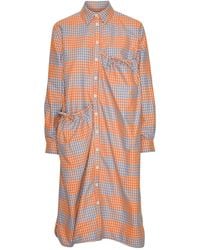 Henrik Vibskov - Geruite Jurk Met Gesmockt Detail - Lyst