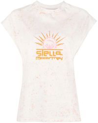 Stella McCartney - Graphic-Print Cap-Sleeved T-Shirt - Lyst