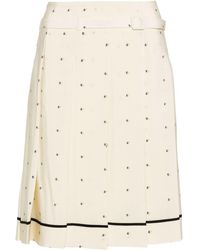 N°21 - Silk Pleated Mini Skirt - Lyst