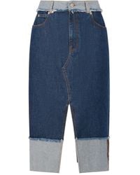 Marni - Gerafelde Denim Midi-Rok - Lyst