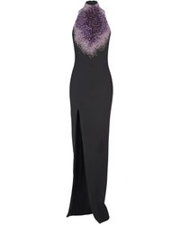 Balmain - Halterneck Embroidered Maxi Dress - Lyst