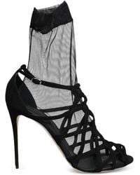 Dolce & Gabbana - Tulle Stretch Heels Sandals Shoes - Lyst
