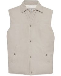 Brunello Cucinelli - スエード ダウンベスト - Lyst
